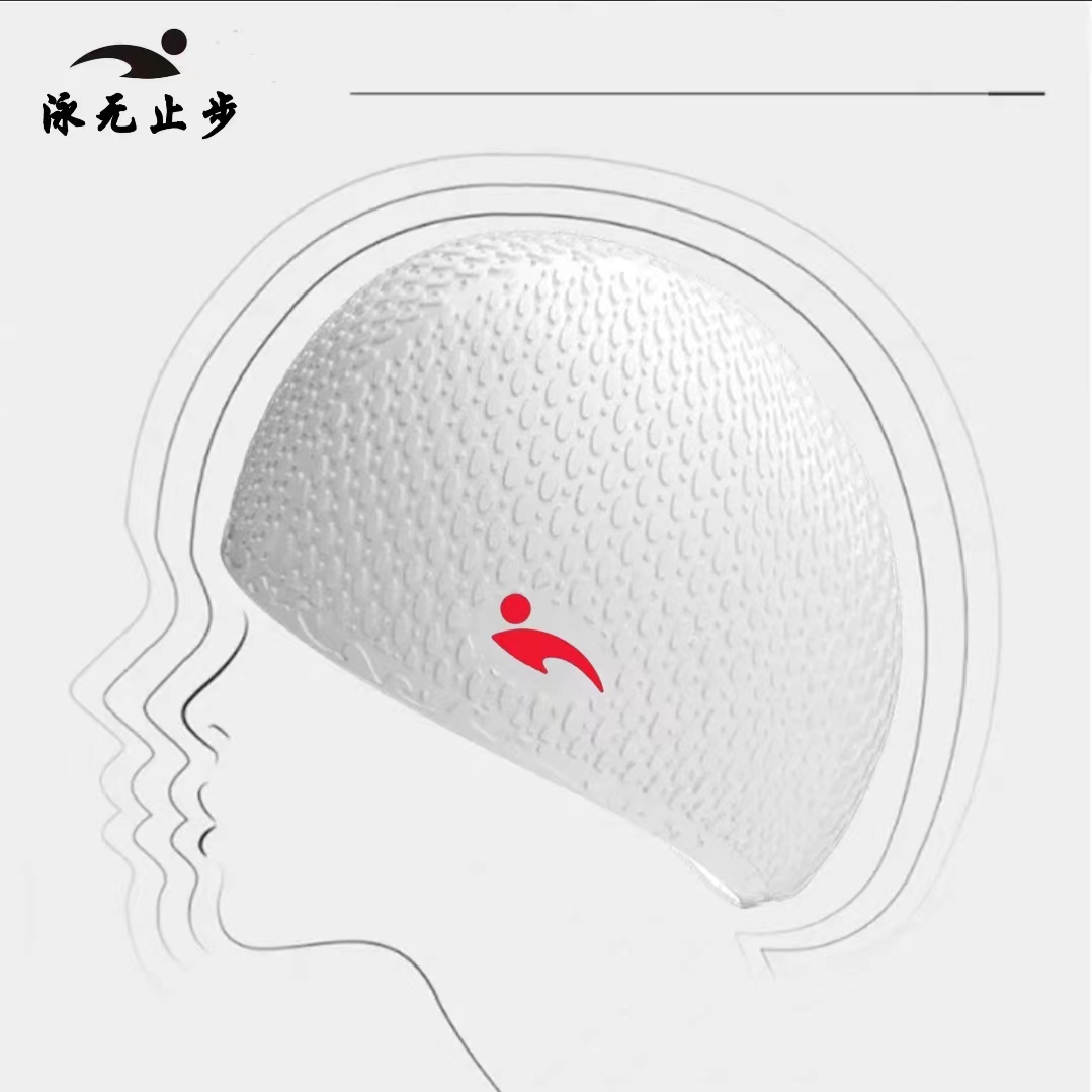 泳无止步泳帽男女防水不勒头加大大头围大号硅胶游泳运动帽女款