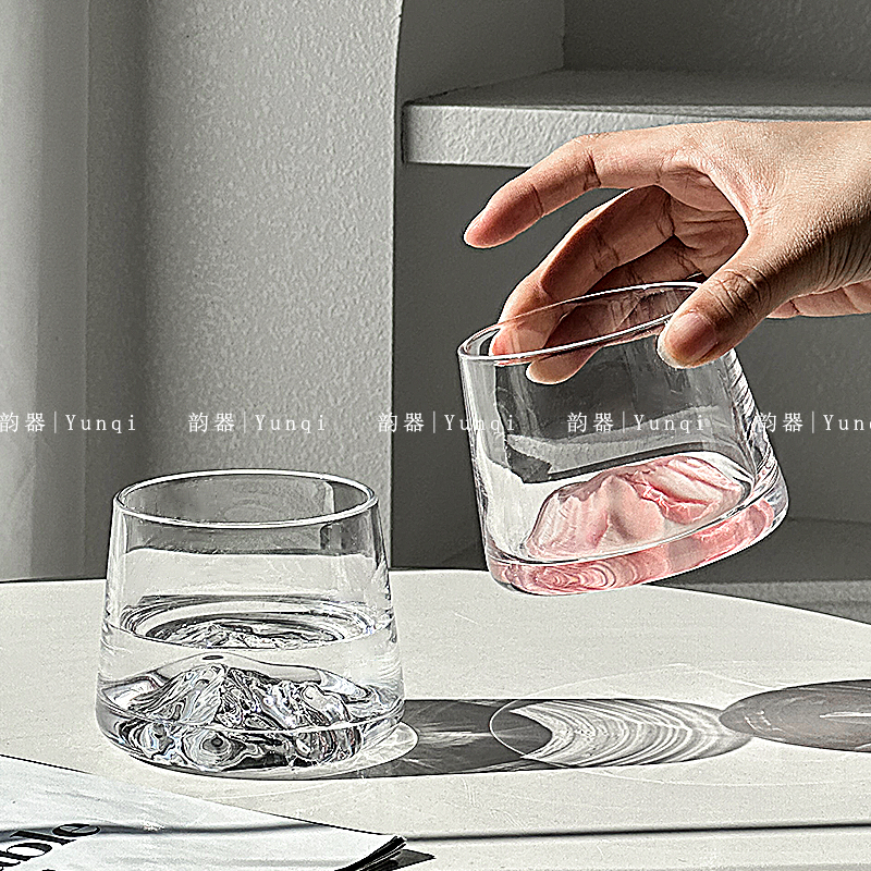 韵器ins威士忌洋酒杯一等品雪山玻璃杯家用水杯烈酒洋酒杯冷饮杯