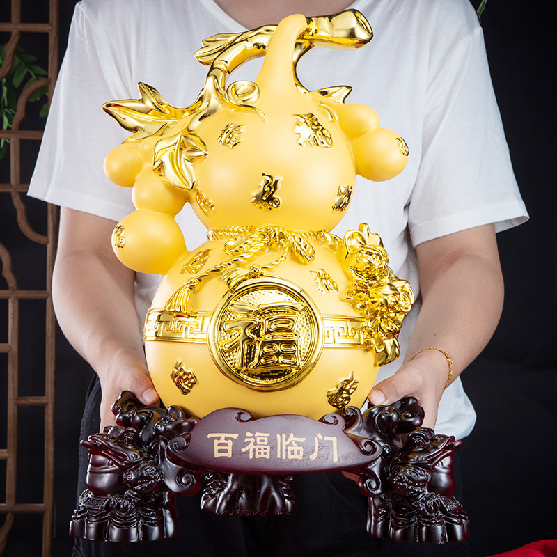 福禄招财葫芦摆件客厅电视酒柜玄关家居装饰品乔迁开业礼品工艺品