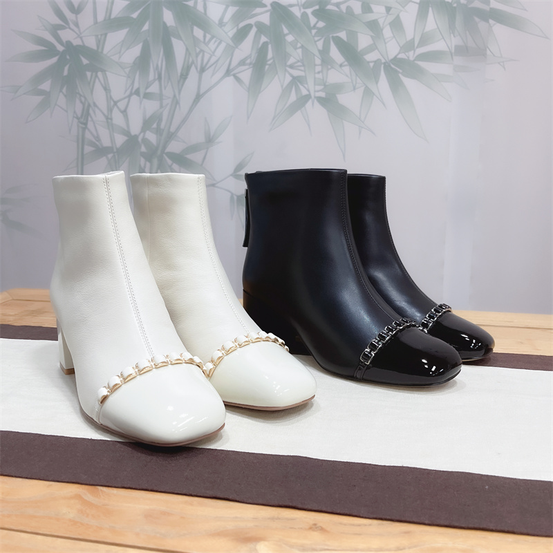 浒城古娘气质优雅英伦中式法式秋冬百搭粗跟方头时尚高跟鞋-5136