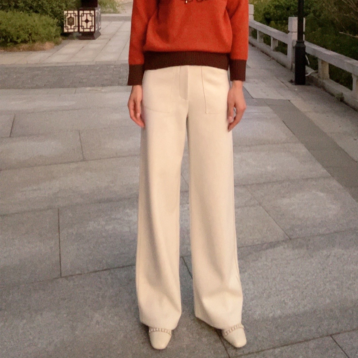 中国风宽松阔腿显瘦长裤气质百搭女士时尚休闲裤WG105936