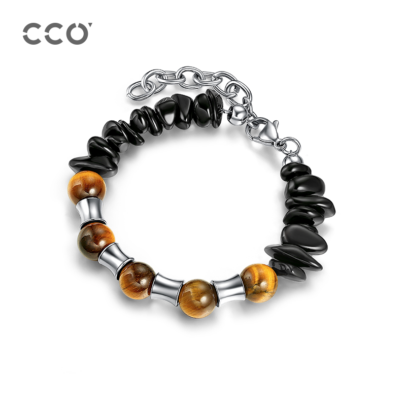 Cirocco 钛钢仿水晶手链 手链男生小众手串百搭串珠手饰男士转运