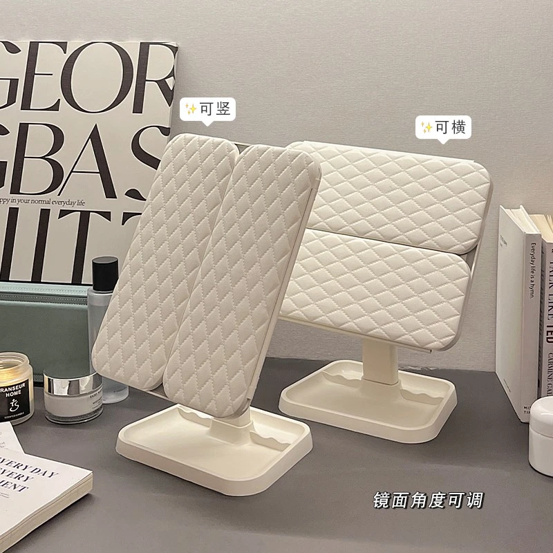 生日礼物贝壳LED化妆镜三色调光高清镜子送女生可折叠梳妆镜礼盒