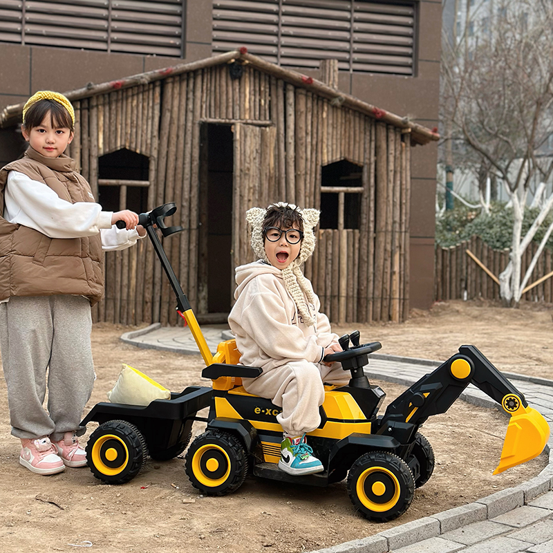 儿童宝宝挖掘机玩具车男孩遥控工程车电动挖机大型号可坐人挖土机
