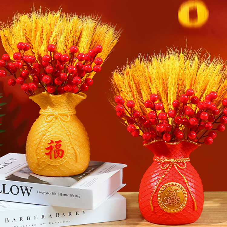 乔迁天然黄金麦穗仿真花大麦摆件客厅干花花束插花瓶装饰创意礼物