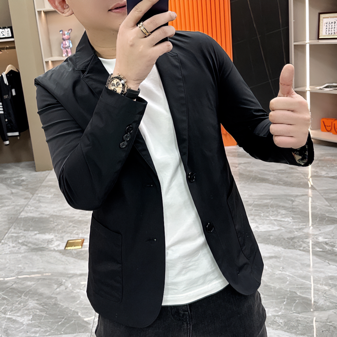 新款高档男士休闲西服男纯色韩版商务百搭春夏轻薄简约小西装外套
