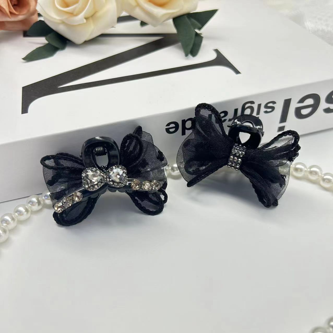 高级感蝴蝶结公主小抓夹气质甜美刘海侧边夹发夹