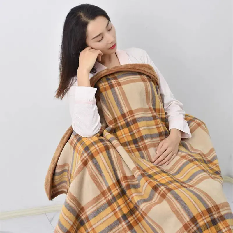 披肩毛毯午睡毯子办公室两用加厚盖毯不掉毛披风午睡毯沙发毯冬季