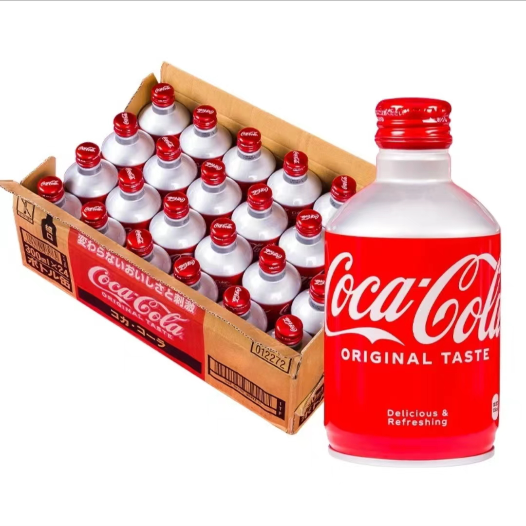日本进口子弹头可乐白桃味芬达整箱铝罐碳酸饮料汽水300ml24罐装
