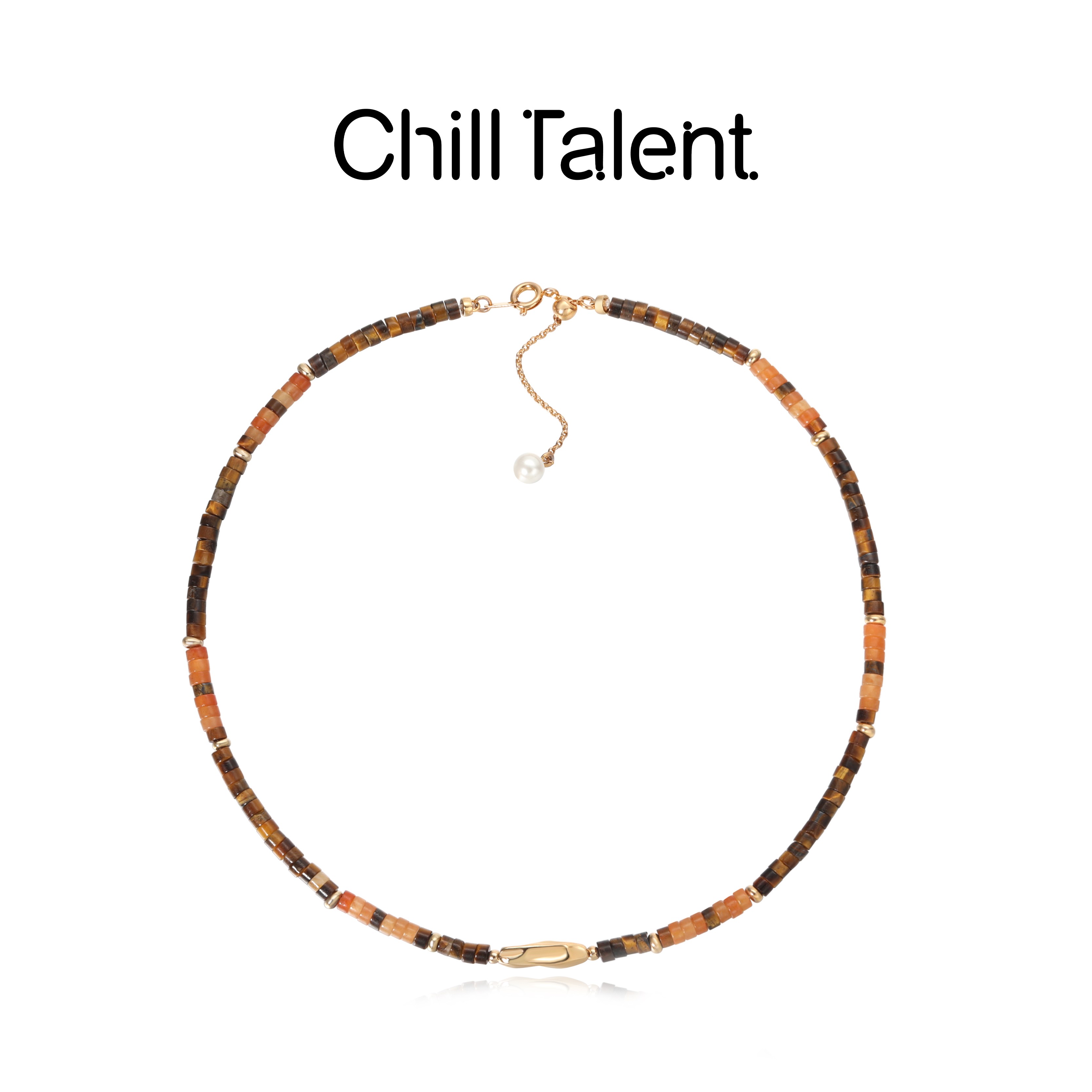 chill talent 铜合金吊坠 【明星同款】虎眼旺旺项链美拉德度假风