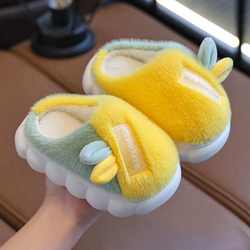 新款儿童棉拖鞋卡通可爱时尚男童女童棉拖鞋厚底冬季棉拖鞋亲子款
