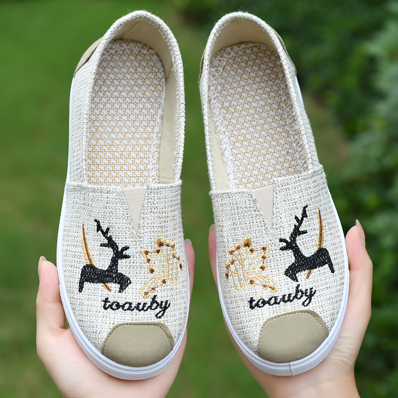 牛筋底百搭春秋老北京布鞋女鞋平底软底透气妈妈鞋轻便开车鞋单鞋