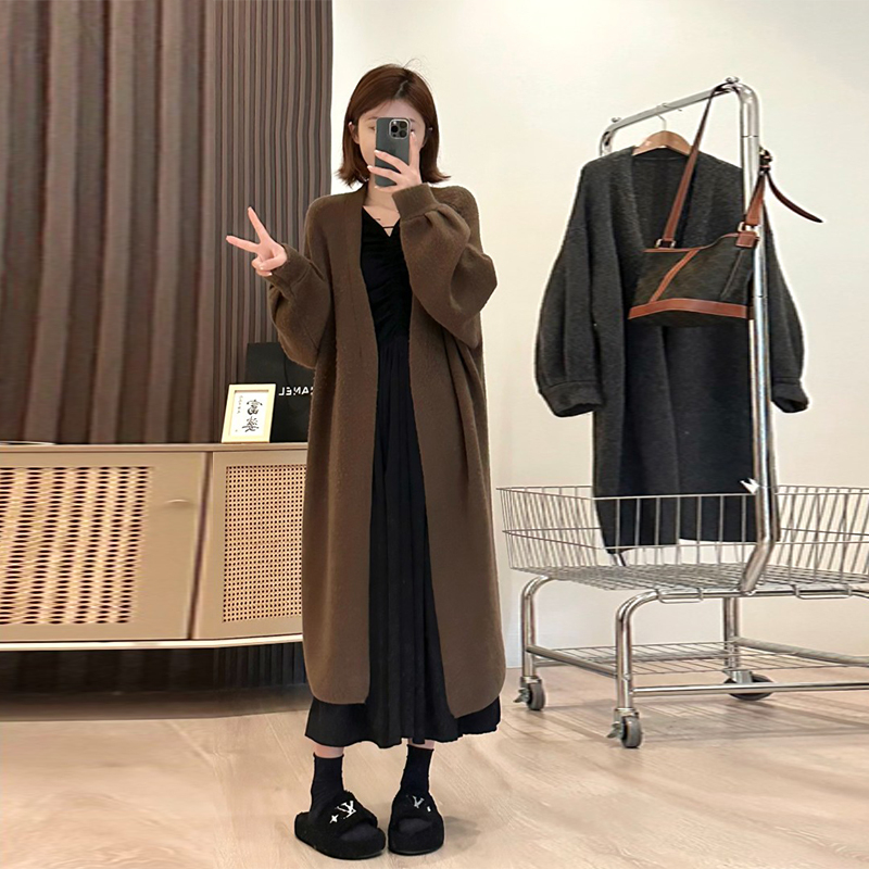 中长款毛衣外套女春秋2024新款爆款慵懒风软糯针织开衫外搭高级感