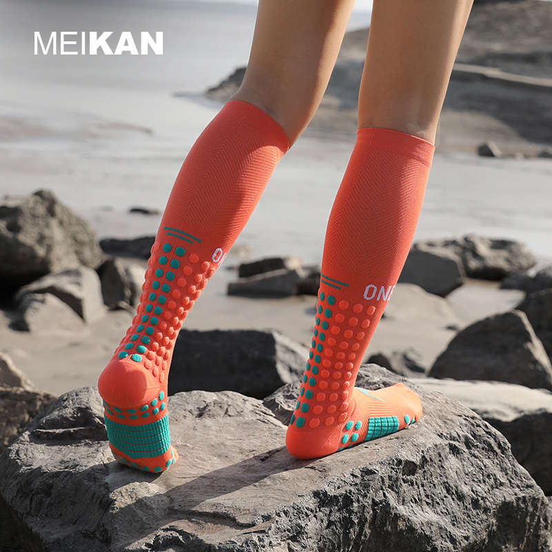 MEIKAN运动肌能压缩女男健身弹跳绳微压袜小腿瑜伽跑步马拉松袜