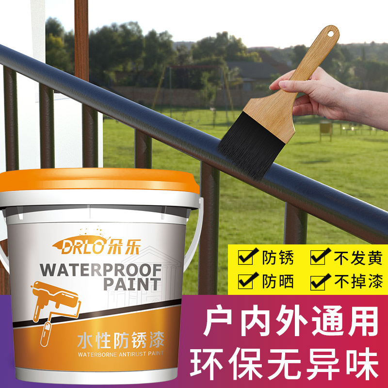 水性金属漆防锈漆铁门窗铁漆黑色免除锈防腐翻新油漆家用哑光生锈
