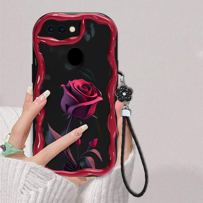 适用于OPPO R15标准版暗红玫瑰手机壳奶油全包硅胶软壳女款防摔