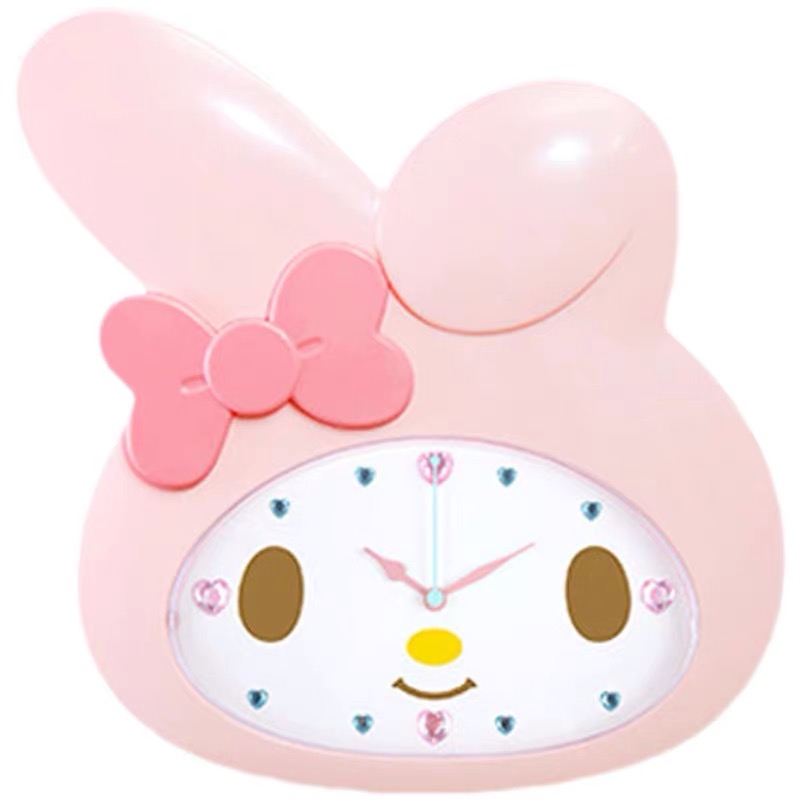兔子床头可爱挂钟客厅卧室静音扫秒卡通时钟