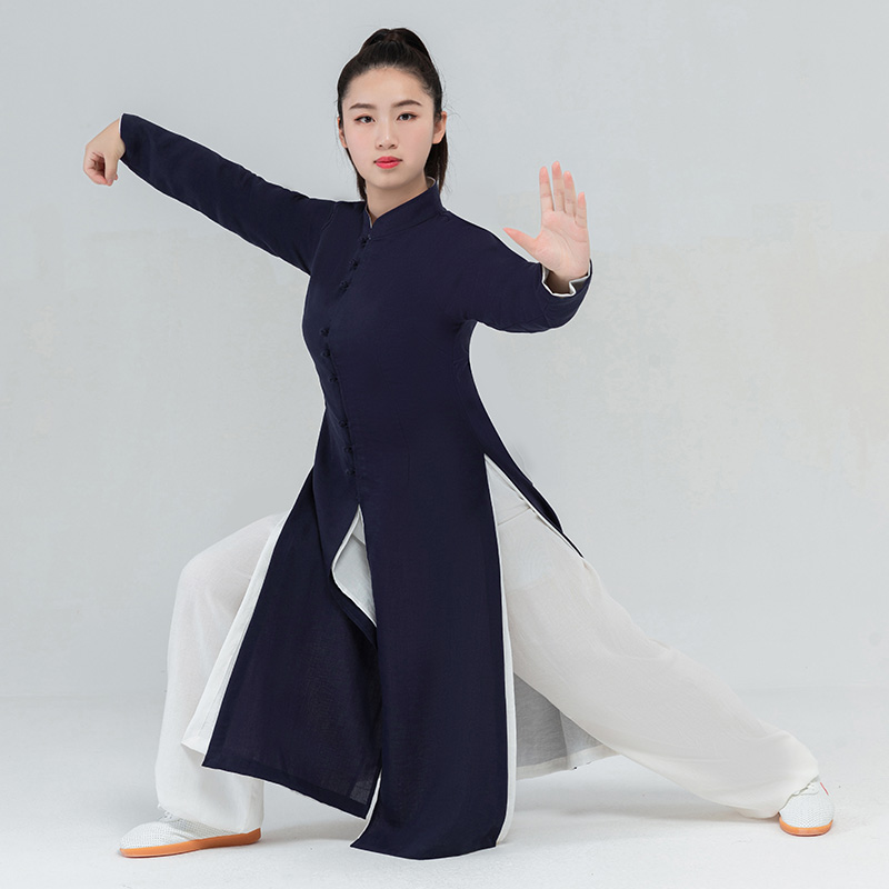 道行布衣太极服长褂两面穿中式古典显瘦春秋女款中国风民族风