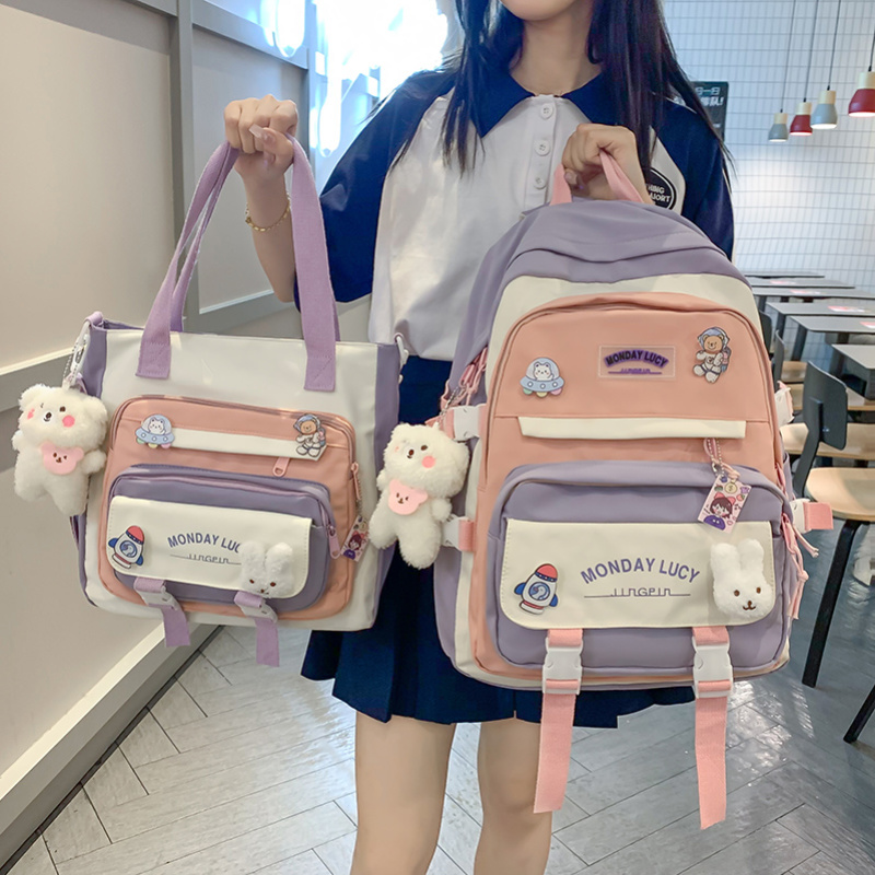 书包女初中生大学高中生小学生三到六年级背森系大容量多层双肩包