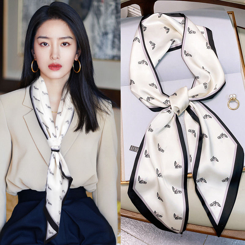 细窄丝巾小长条女春秋新款时尚百搭发带领巾洋气装饰夏季搭配衬衫