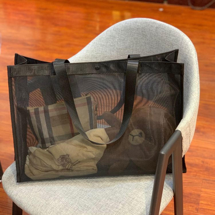 新款韩版is网纱透明购物袋女士包袋健身包沙滩包潮妈咪包可定制款