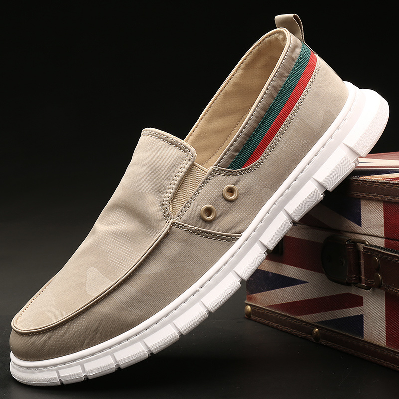 0067春秋男士帆布鞋韩版潮鞋休闲老北京布鞋舒适一脚蹬懒人鞋