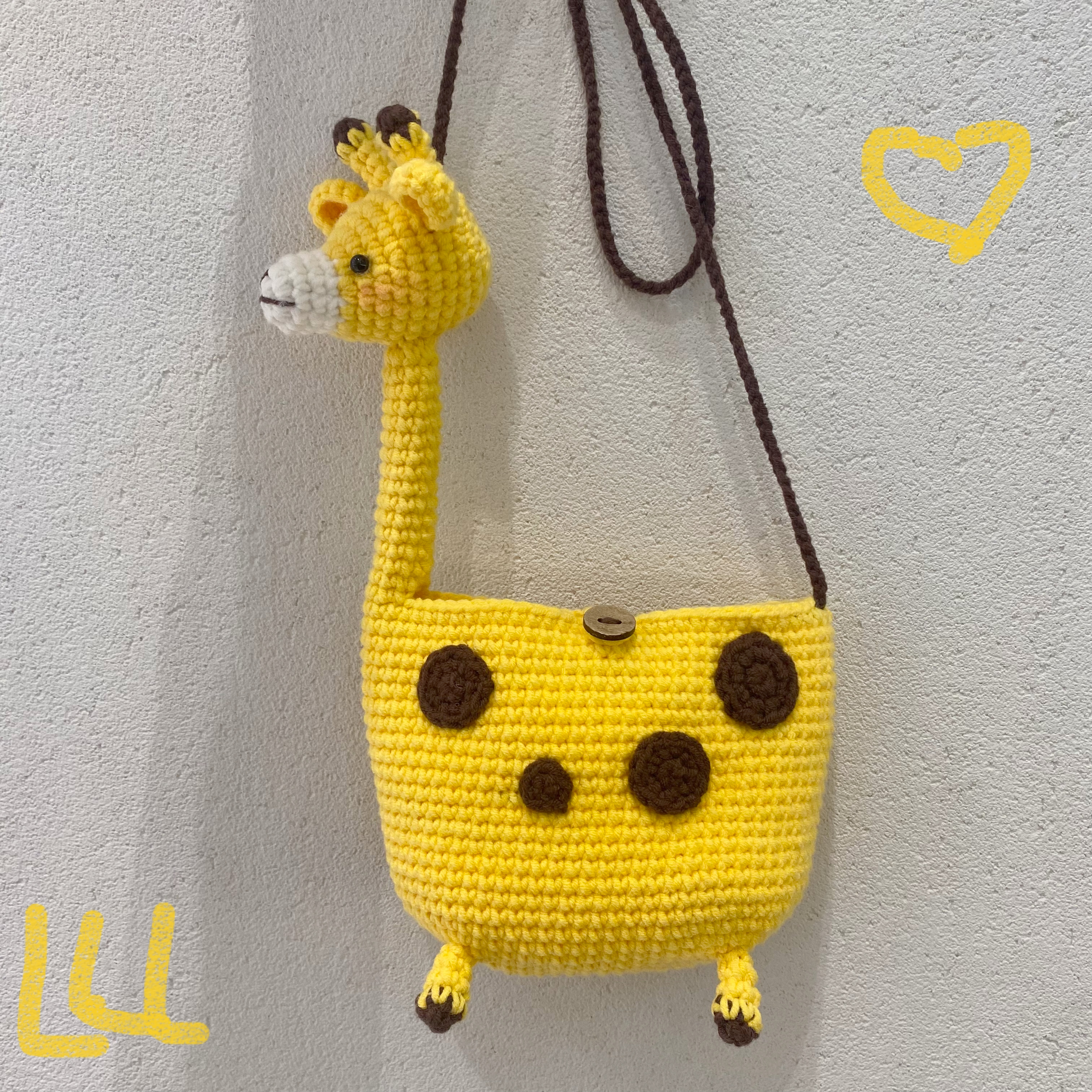 不是包，要自己做 长颈鹿包儿童毛线钩针diy材料包自制可爱斜挎包