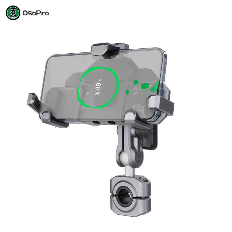 五匹osopro盘海摩托车手机支架无线充电减震导航固定架车把后视镜