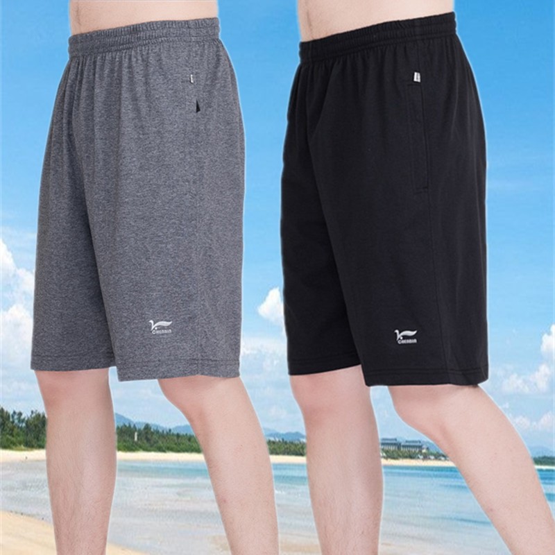 夏天中年纯棉短裤男五分裤外穿加肥加大码中老年人爸爸宽松运动裤
