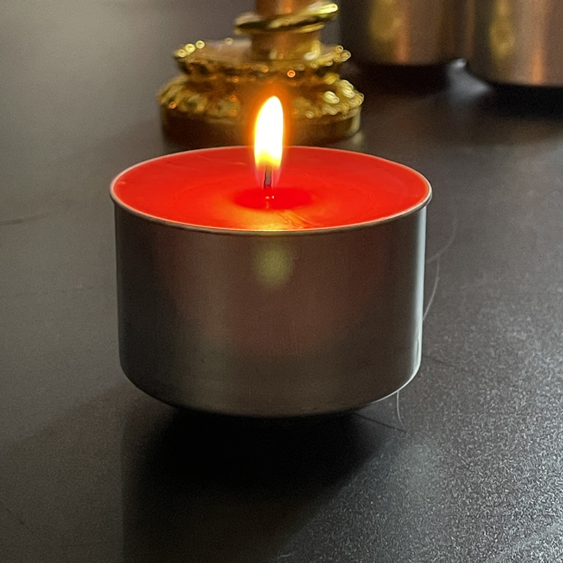 12小时酥油灯铝壳家用无烟蜡烛32盏/盒红黄色大尺寸更省时省力