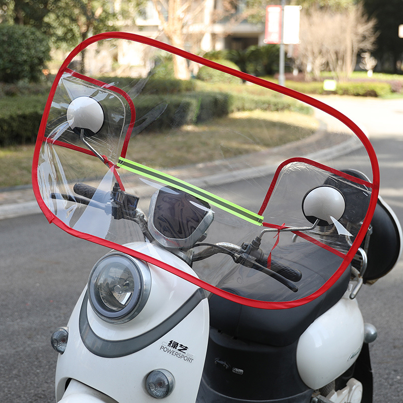 四季电动车挡风罩电瓶摩托车挡风板加厚挡雨板高清透明防雨防风罩