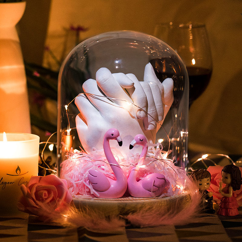 七夕情侣diy手工礼物纪念品手模制作情人节生日礼物手膜石膏材料