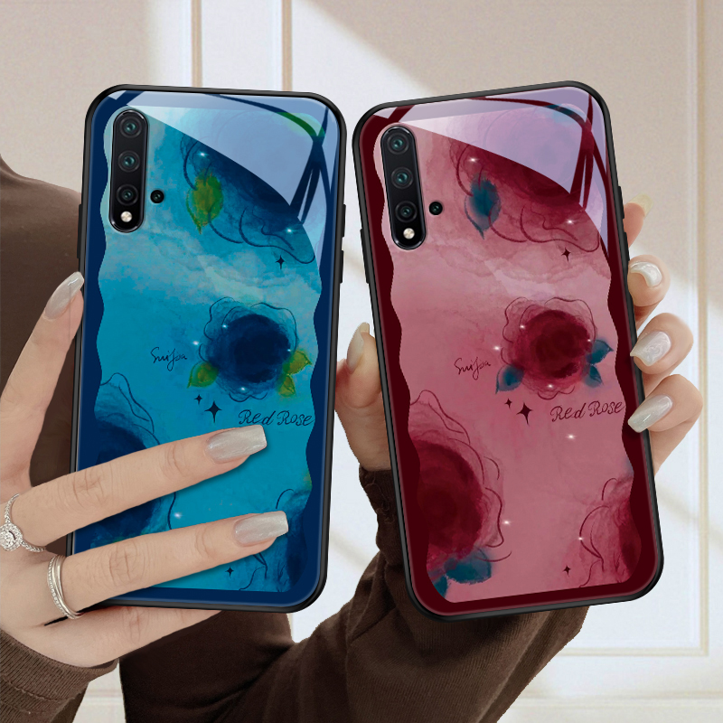 彩墨花适用华为nova5手机壳5pro防摔5i玻璃5pro全包5z保护套潮女