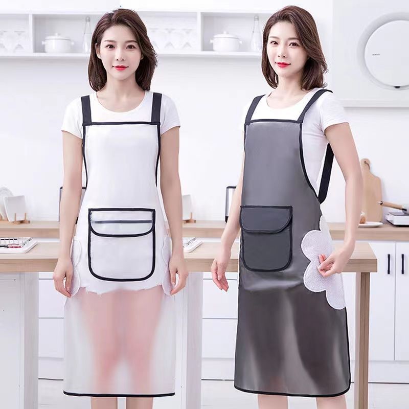 加长款防水防油围裙厨房专用家用免洗透明TPU围腰男女水产工作服