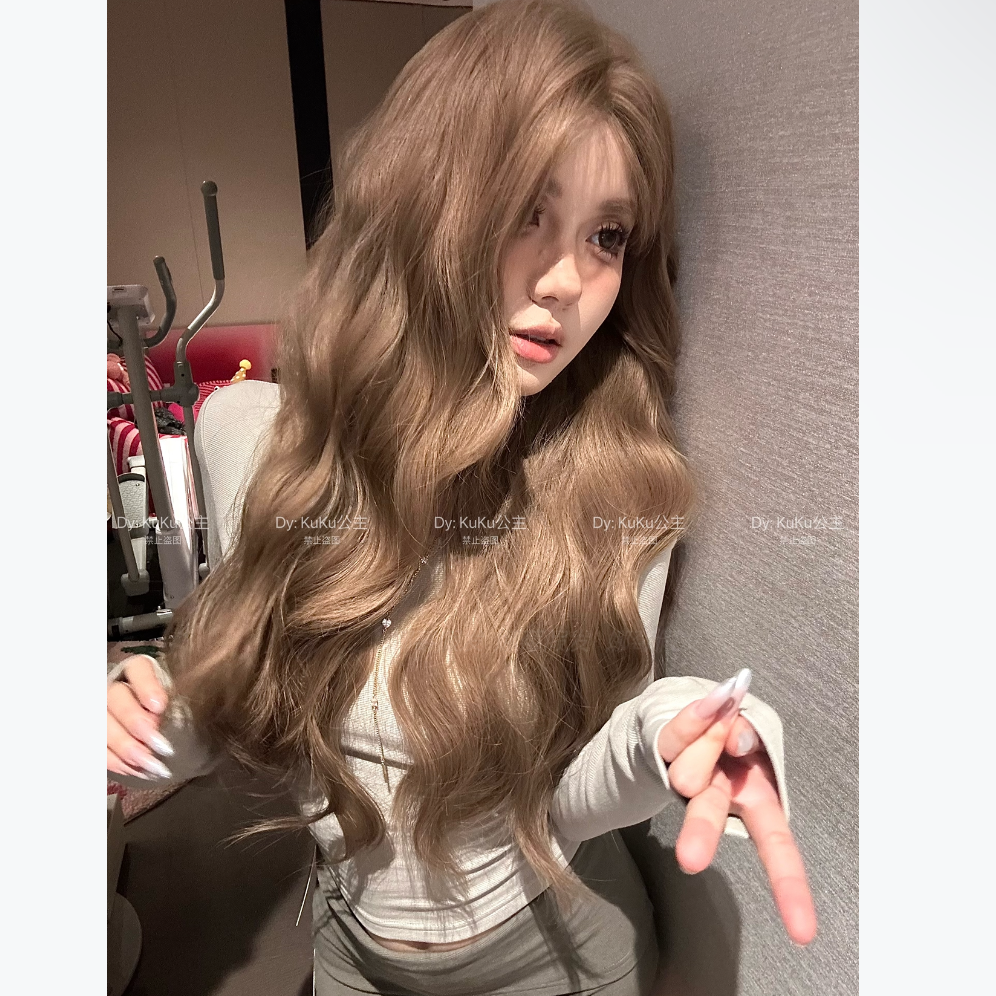 -【栗子蛋糕】精修香槟金棕色前额蕾丝加大头皮蕾丝新升级头套假发