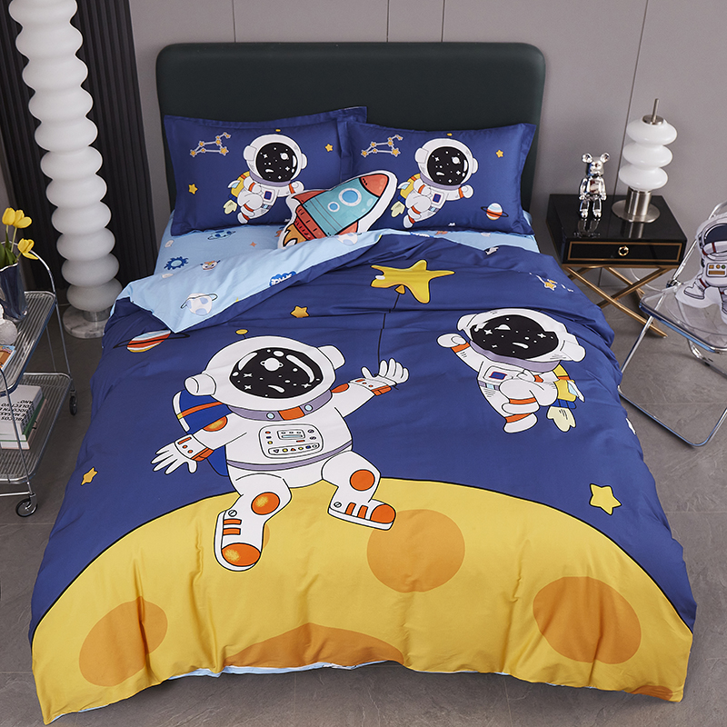 宇航员纯棉四件套卡通全棉太空人床上用品四件套儿童三件套大男孩