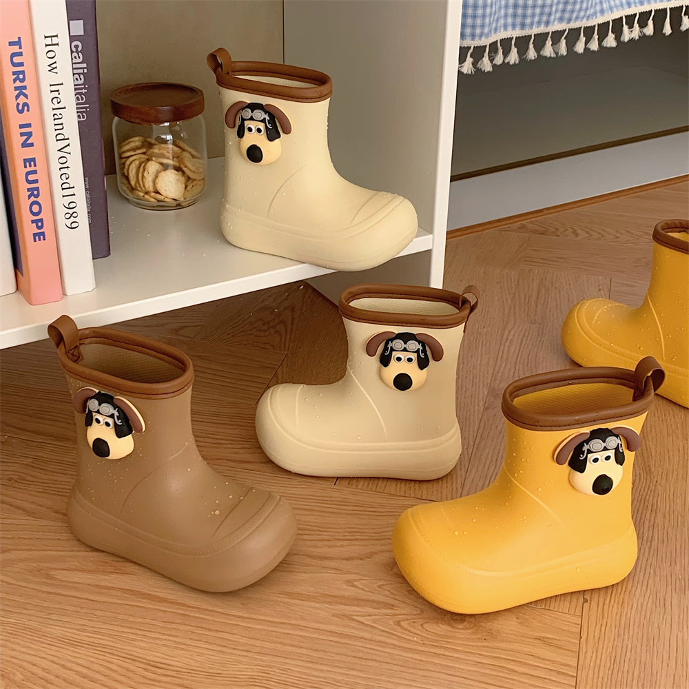 细细条 夏季网红学生可爱卡通小狗外穿雨鞋户外穿防滑厚底中筒靴