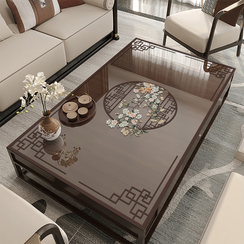 软玻璃镂空桌布茶几布长方形桌布电视柜新中式防水家用防油免洗