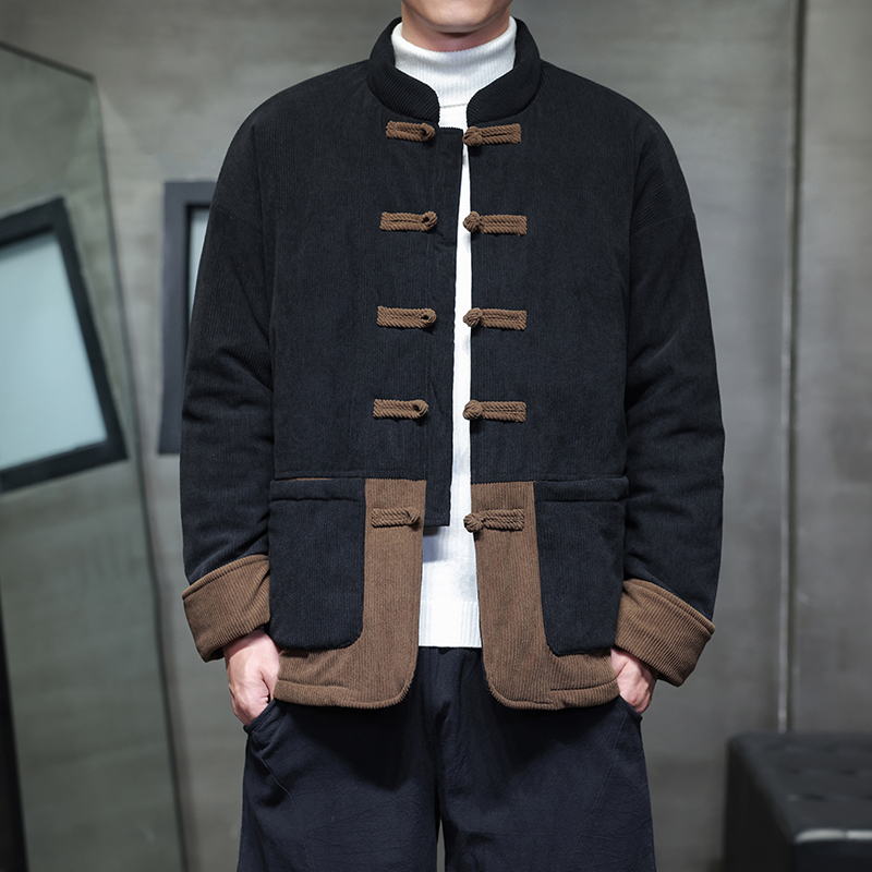 冬季中国风男装棉衣中式棉服唐装汉服复古中山装加厚保暖棉袄外套