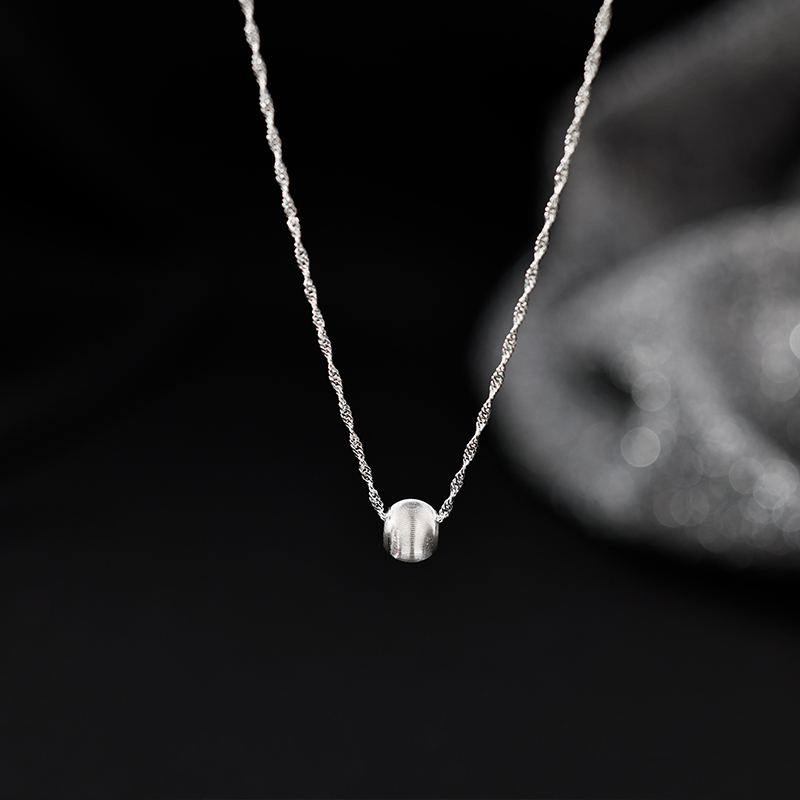 链子925银 纯银转运珠吊坠项链女小众轻奢锁骨链2025年新款潮颈链