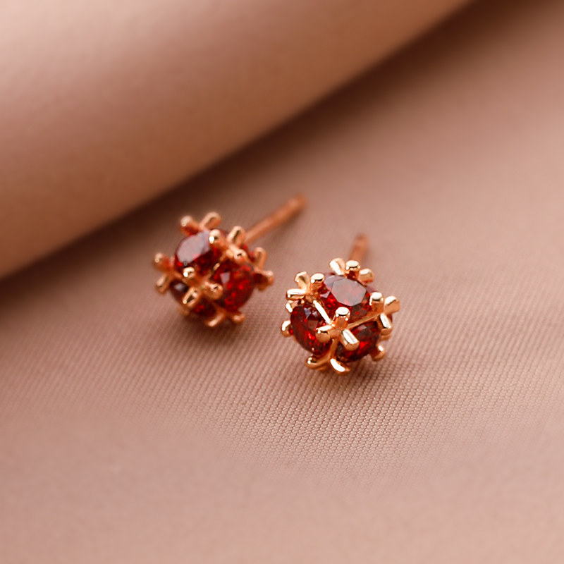 925银耳饰 925纯银锆石孔明锁耳钉女款2025爆款百搭小众耳饰首饰