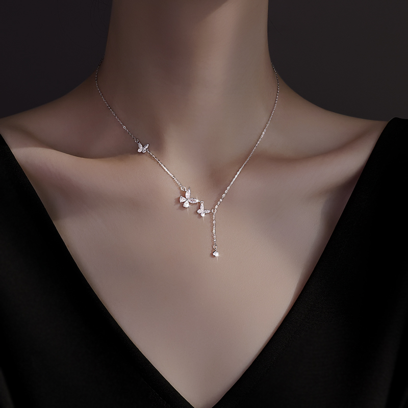 链子925银  蝴蝶项链女新款爆款轻奢小众高级感ins锁骨颈链送女友