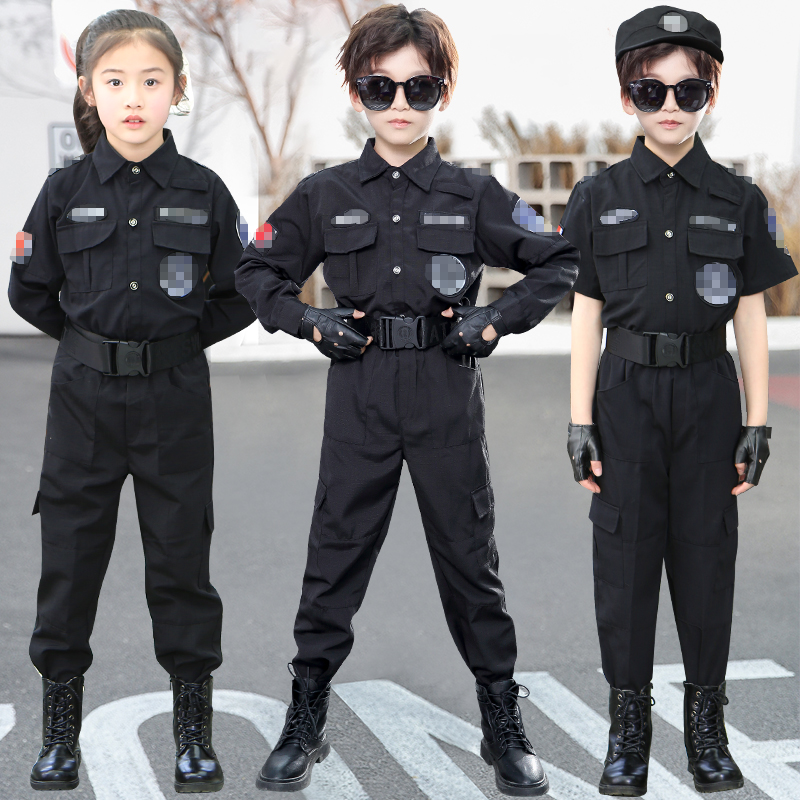 六一长裤儿童特警演出服幼儿园特警衣服小警察角色扮演生日礼物服