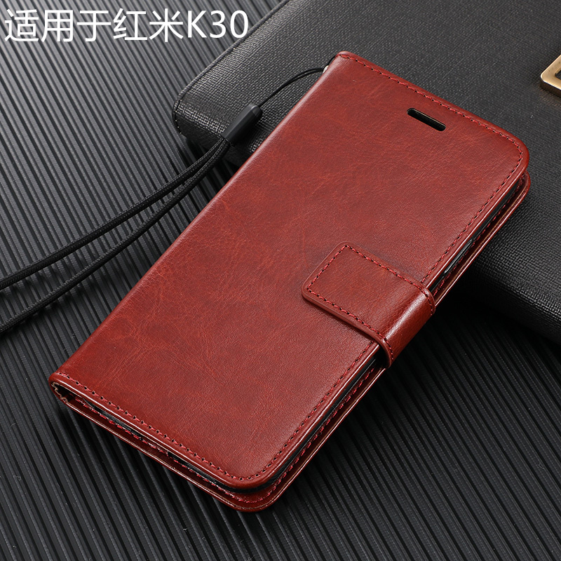 适用于红米K30手机壳全包Redmi新款翻盖保护皮套k30硅胶防摔男女