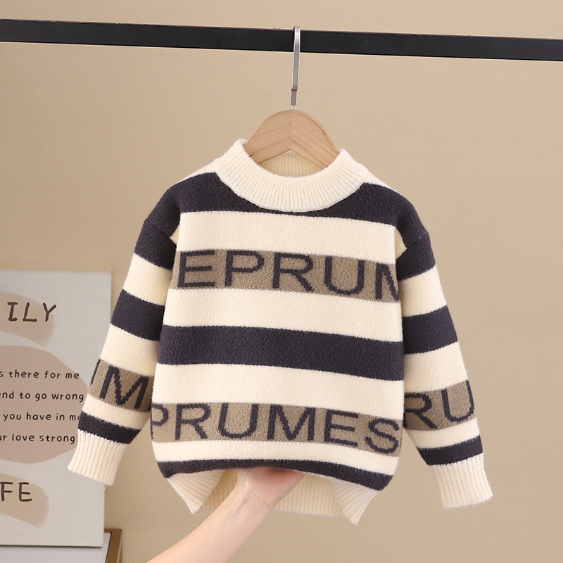 儿童毛衣秋冬新加厚男童2025冬季新款中小孩韩国绒男孩针织衫外穿