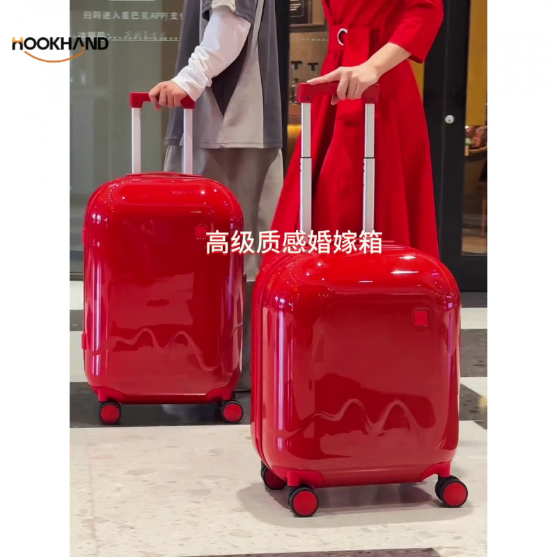 结婚大红色陪嫁拉杆箱2025行李箱女密码旅行箱24寸高颜值嫁妆皮箱