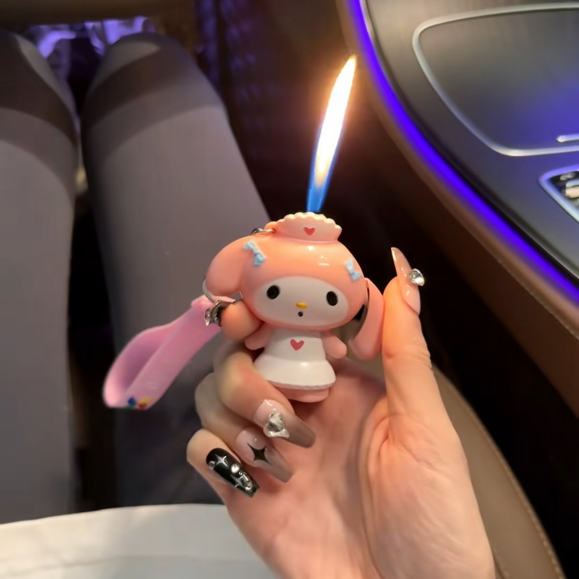 卡通美乐蒂手办链条钥匙扣个性可爱创意炫酷打火机少女心男友礼物
