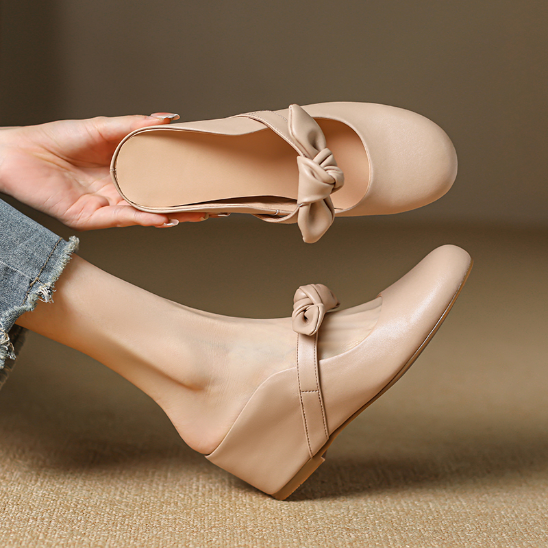 跟高6cm新款温柔蝴蝶结包头坡跟拖鞋女夏季时尚外穿高跟百搭凉拖