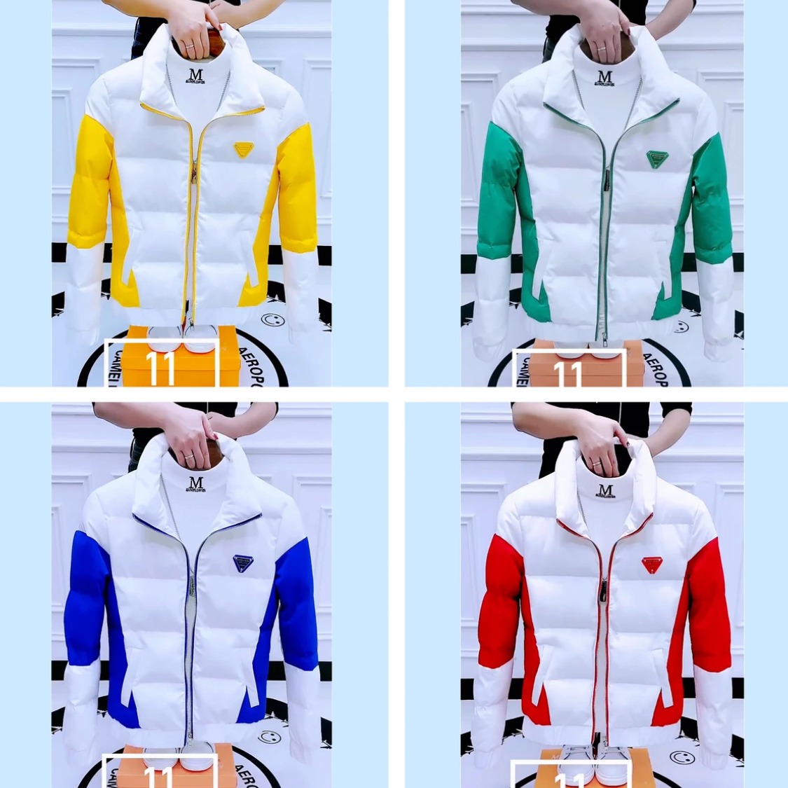 时尚高品质帅气2025韩版修身男士男装冬季新款拼色保暖棉衣1923