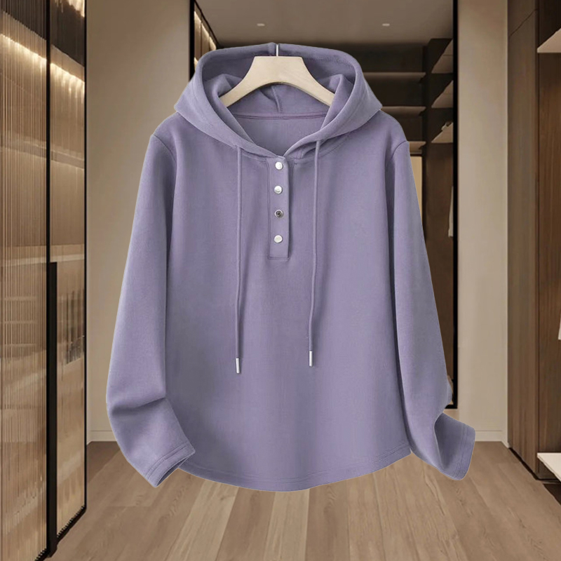 欧洲站正肩连帽卫衣女春秋季2025新款胖mm遮肚子显瘦设计感上衣服